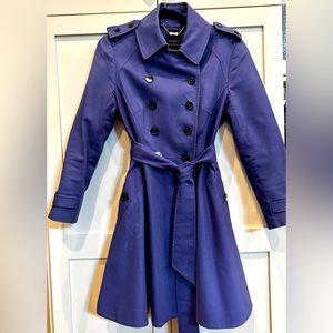 Ted Baker Moriah Blue Cotton Double Breasted Belted Trench Coat TB2